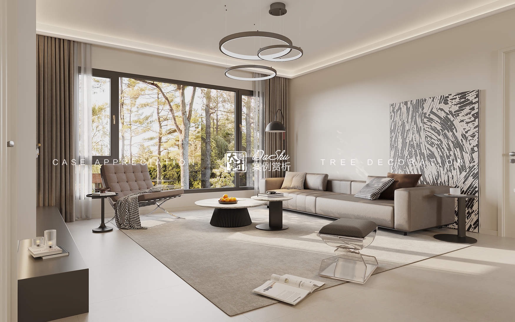 江语时代80㎡现代风格效果图