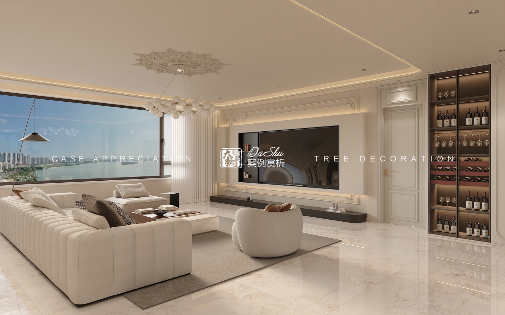 绿城诚园121㎡法式风格效果图