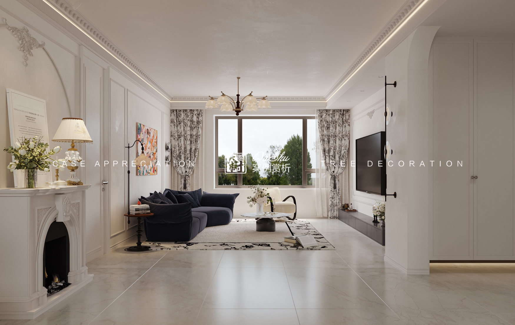 绿城诚园120㎡法式风格效果图