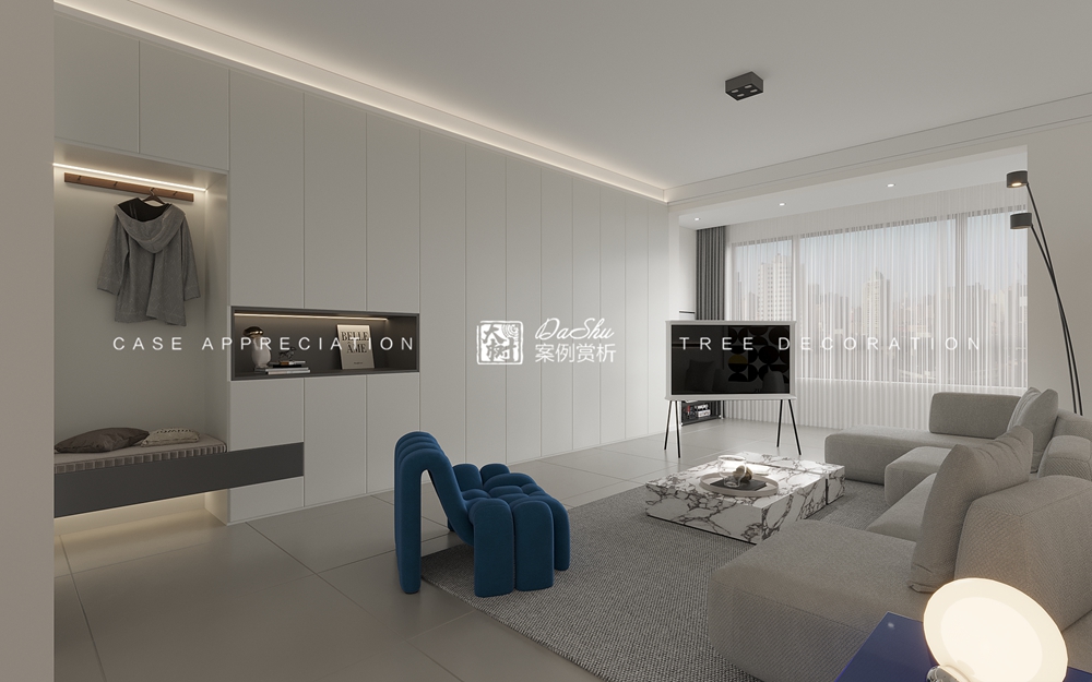 松浦观江国际60㎡现代风格效果图