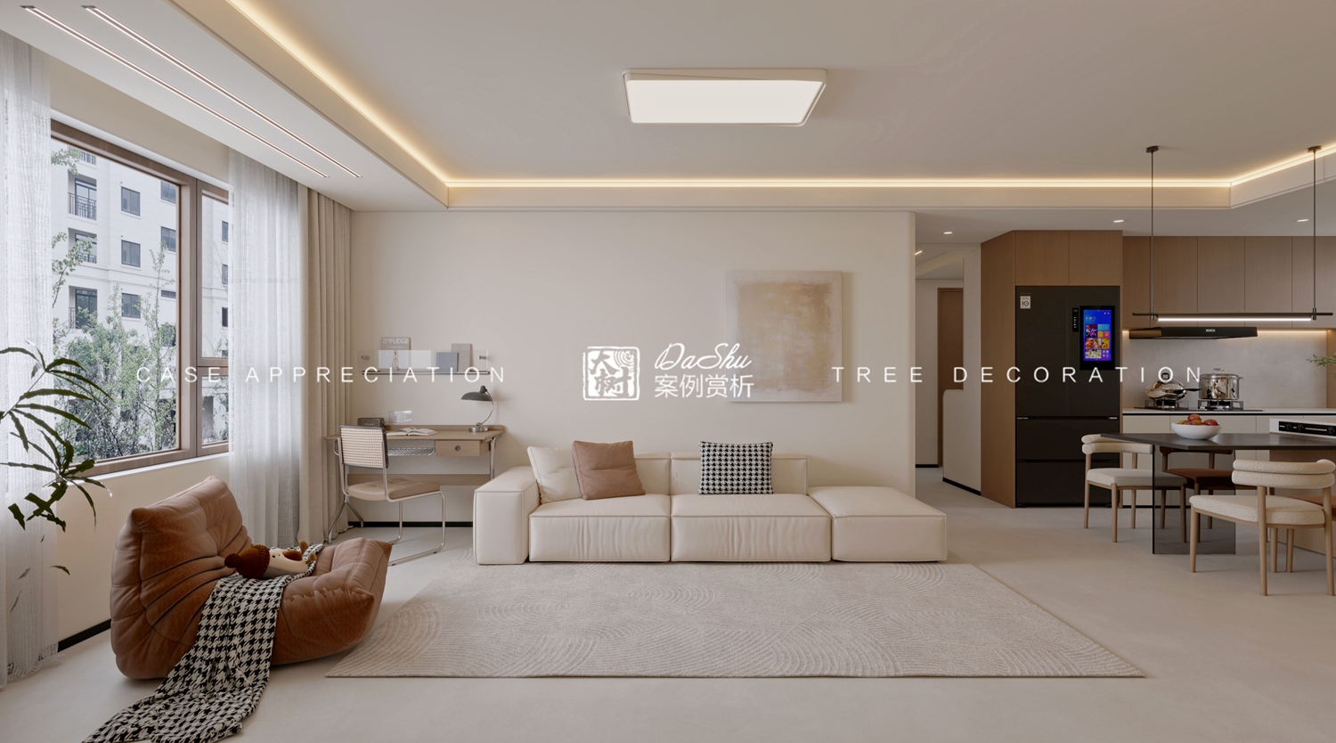 江语时代80㎡奶油风效果图