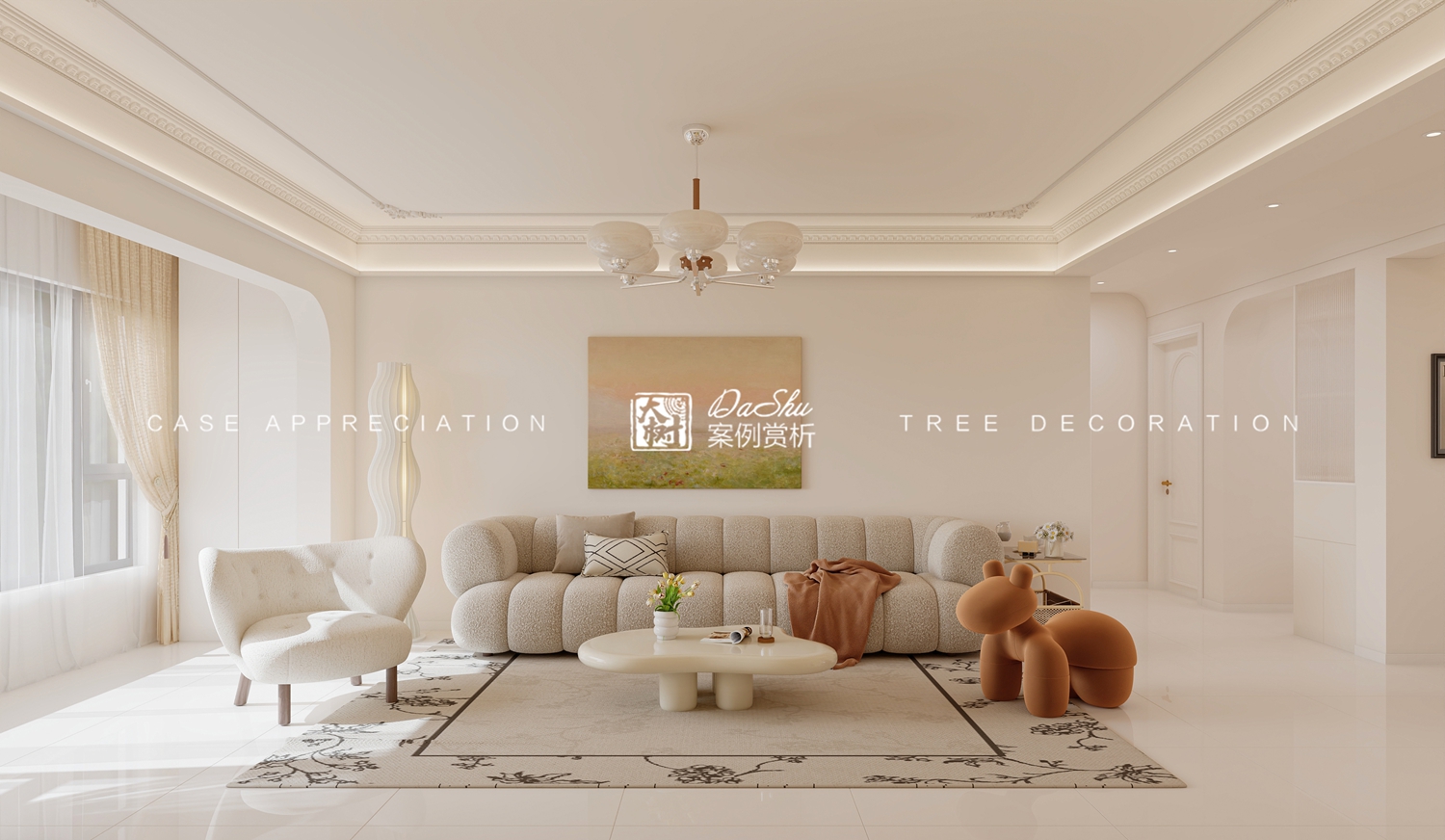  碧桂园90㎡奶油风效果图