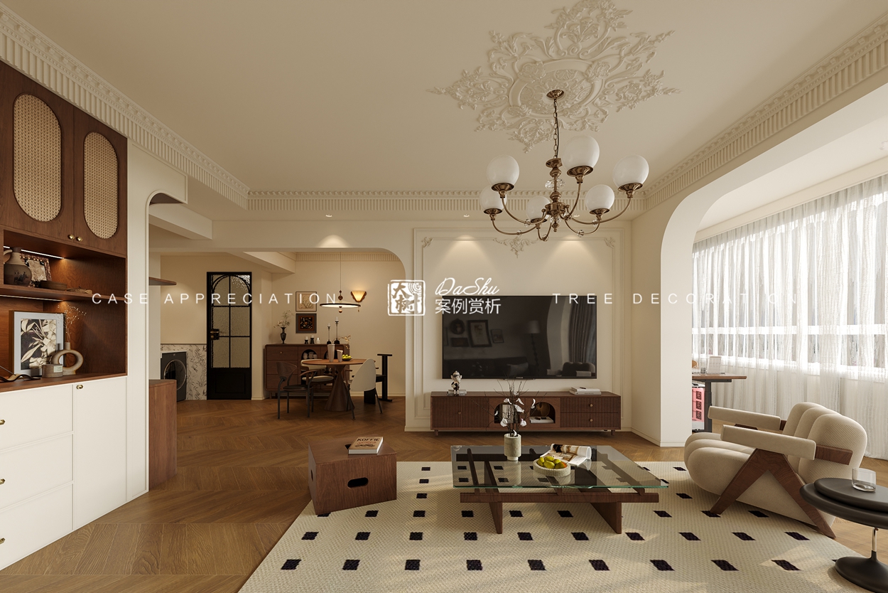 昆仑赋80㎡中古风效果图