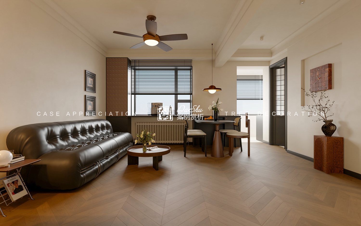 复华小区112㎡极简法式风效果图