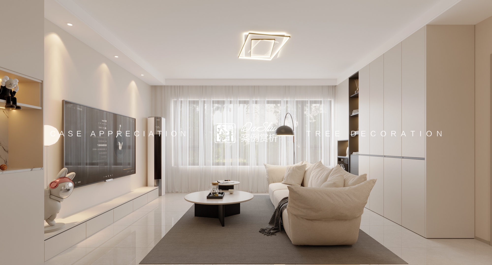 上城雲著60㎡现代风格效果图        