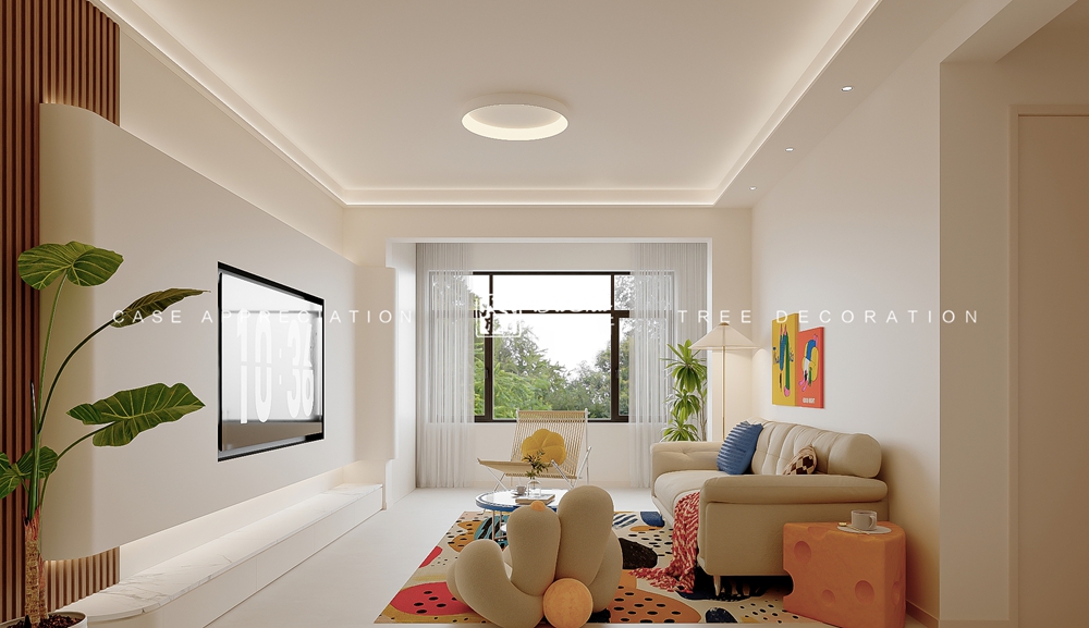 松江春晓80㎡现代风格效果图