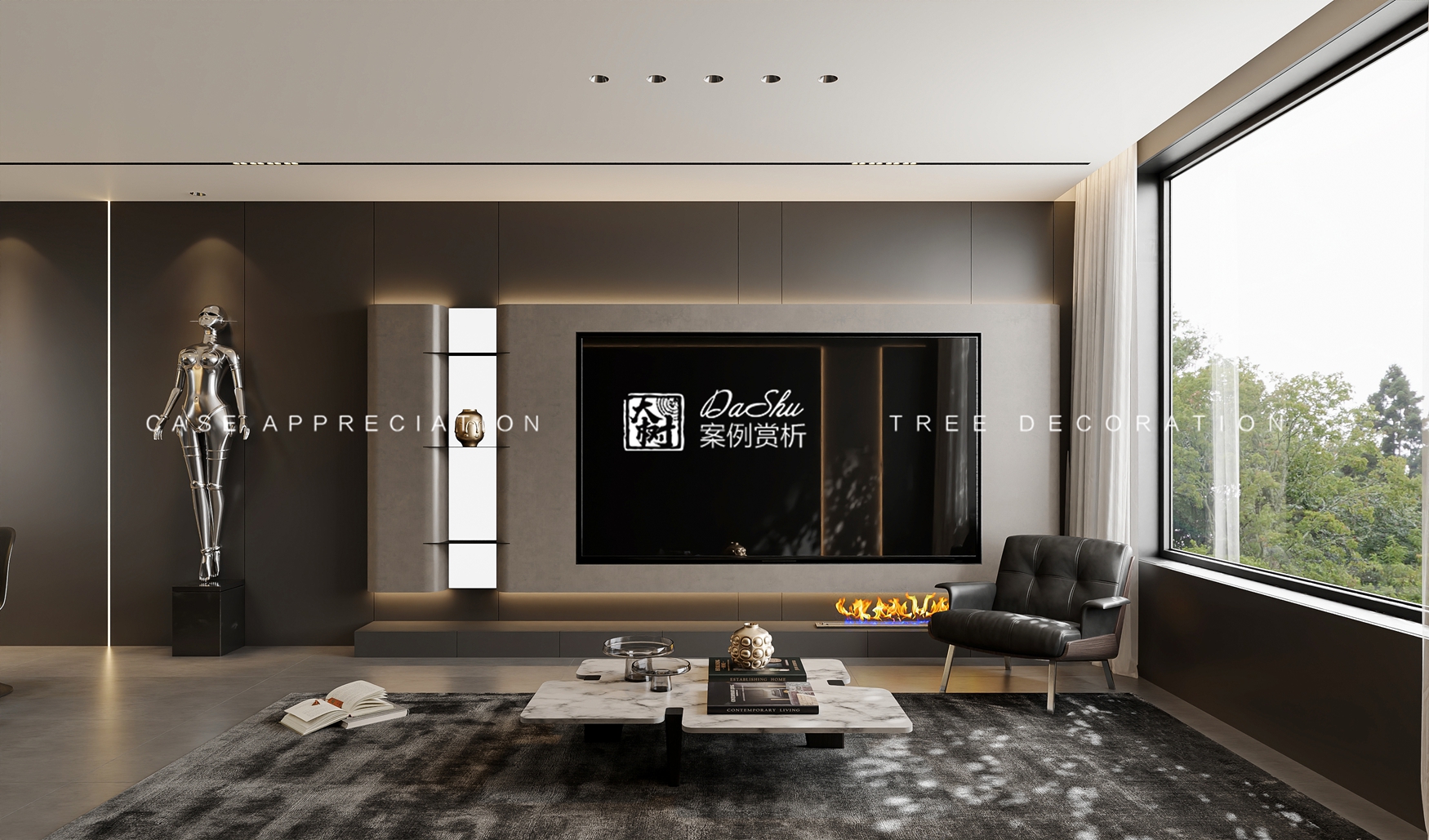 文景壹号90㎡意式风格效果图