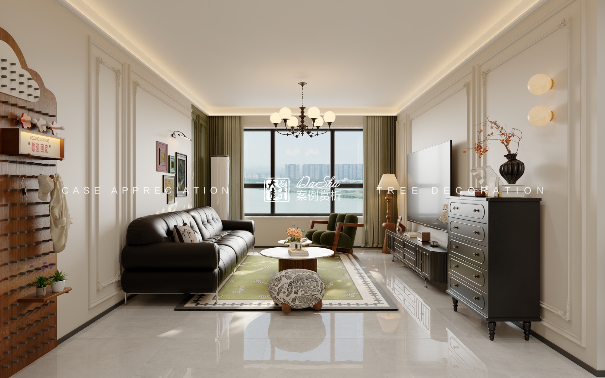 万米丽景80㎡法式复古效果图