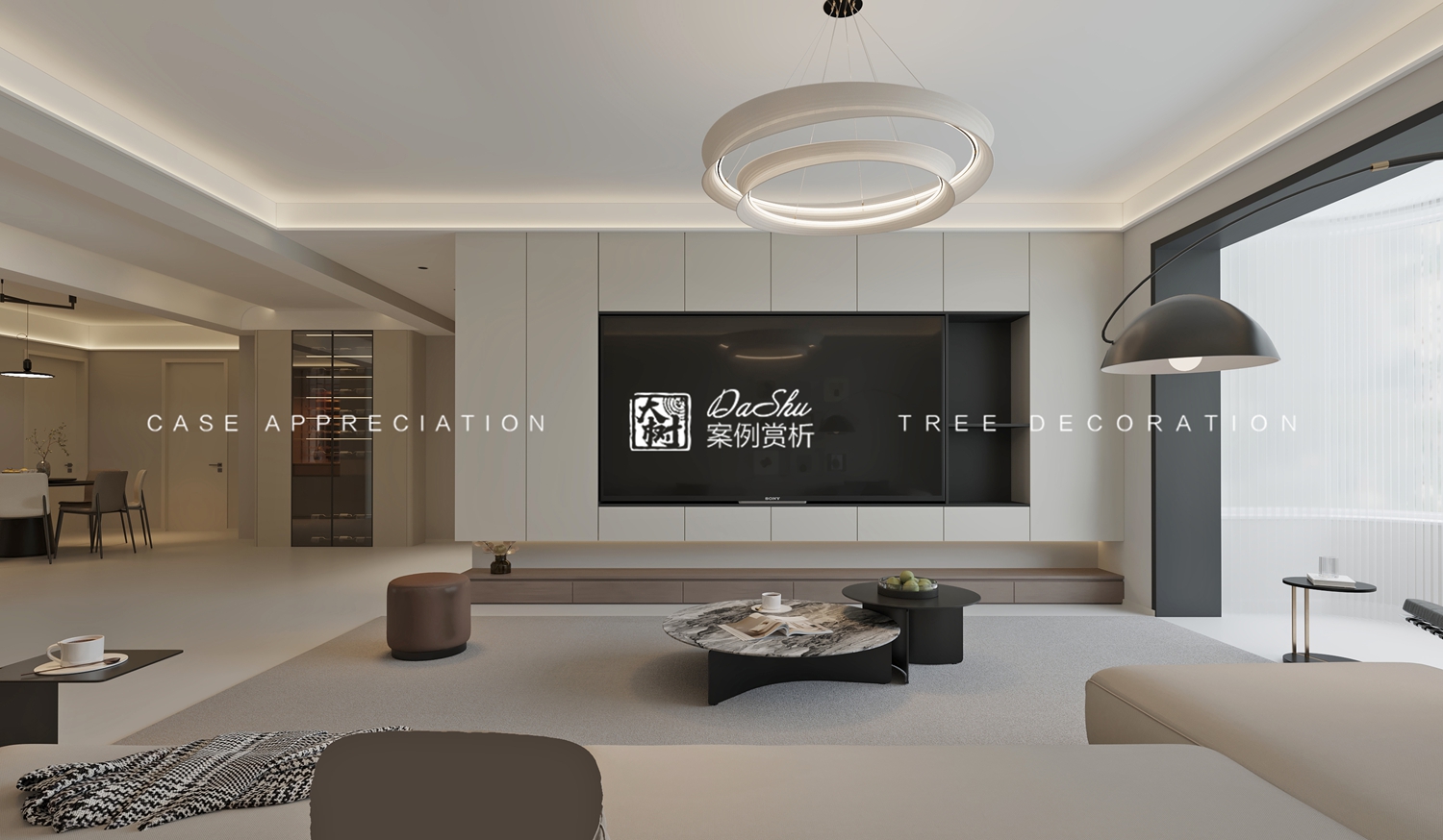 公园丽景176㎡现代风格效果图