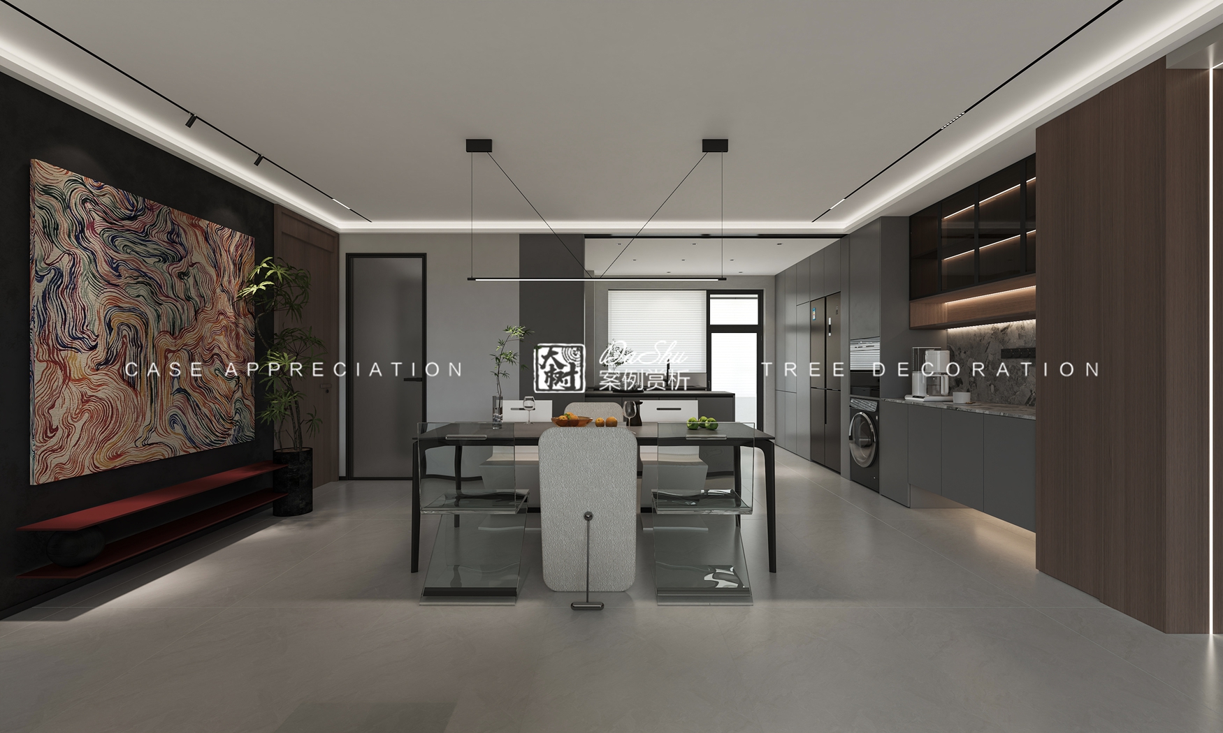 九里芳华103㎡现代风格效果图