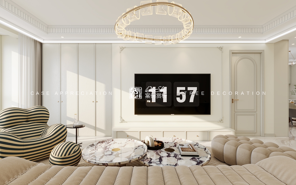 壹环四季108㎡法式风格效果图