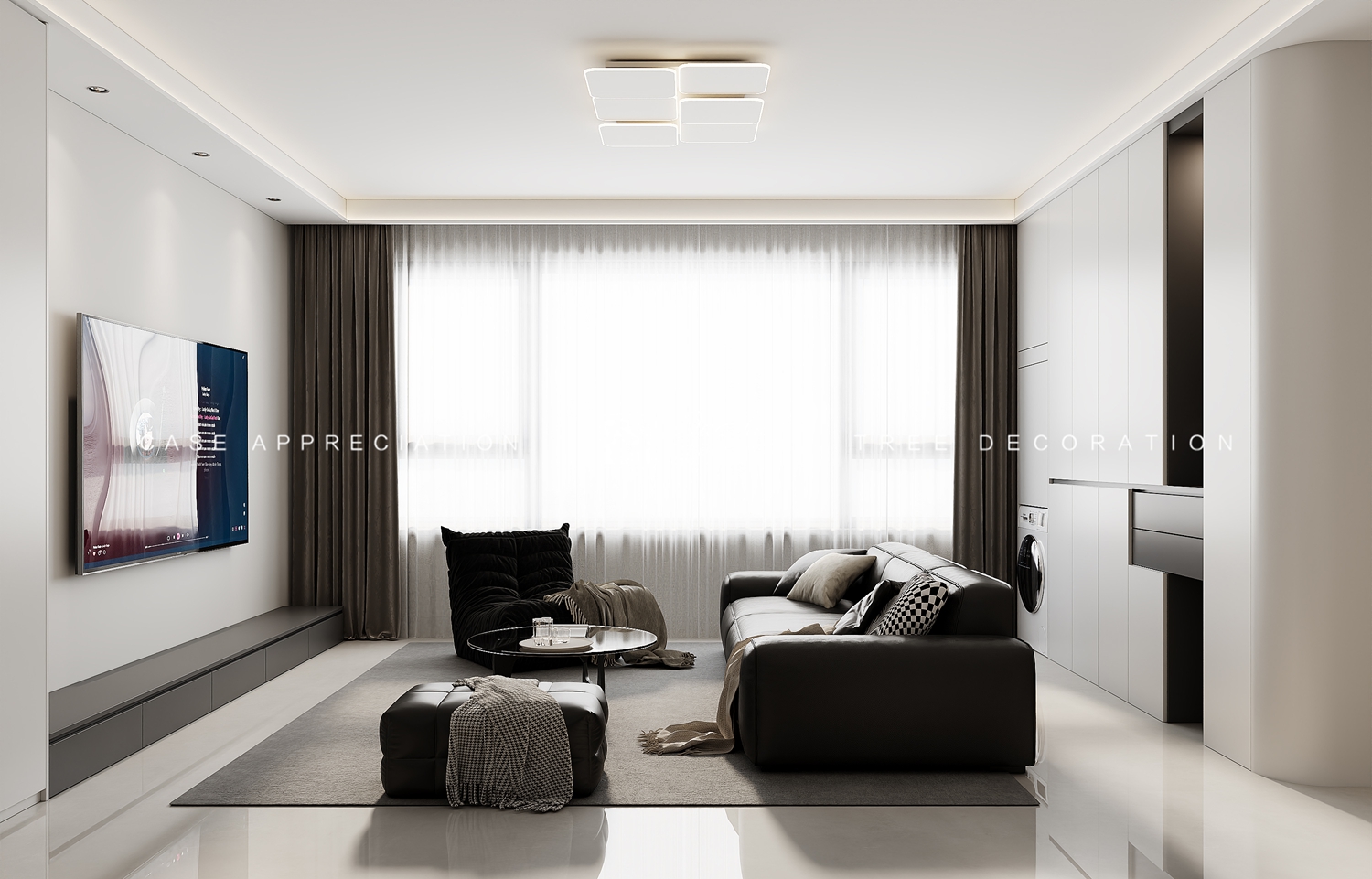 上城雲著63㎡极简风格效果图