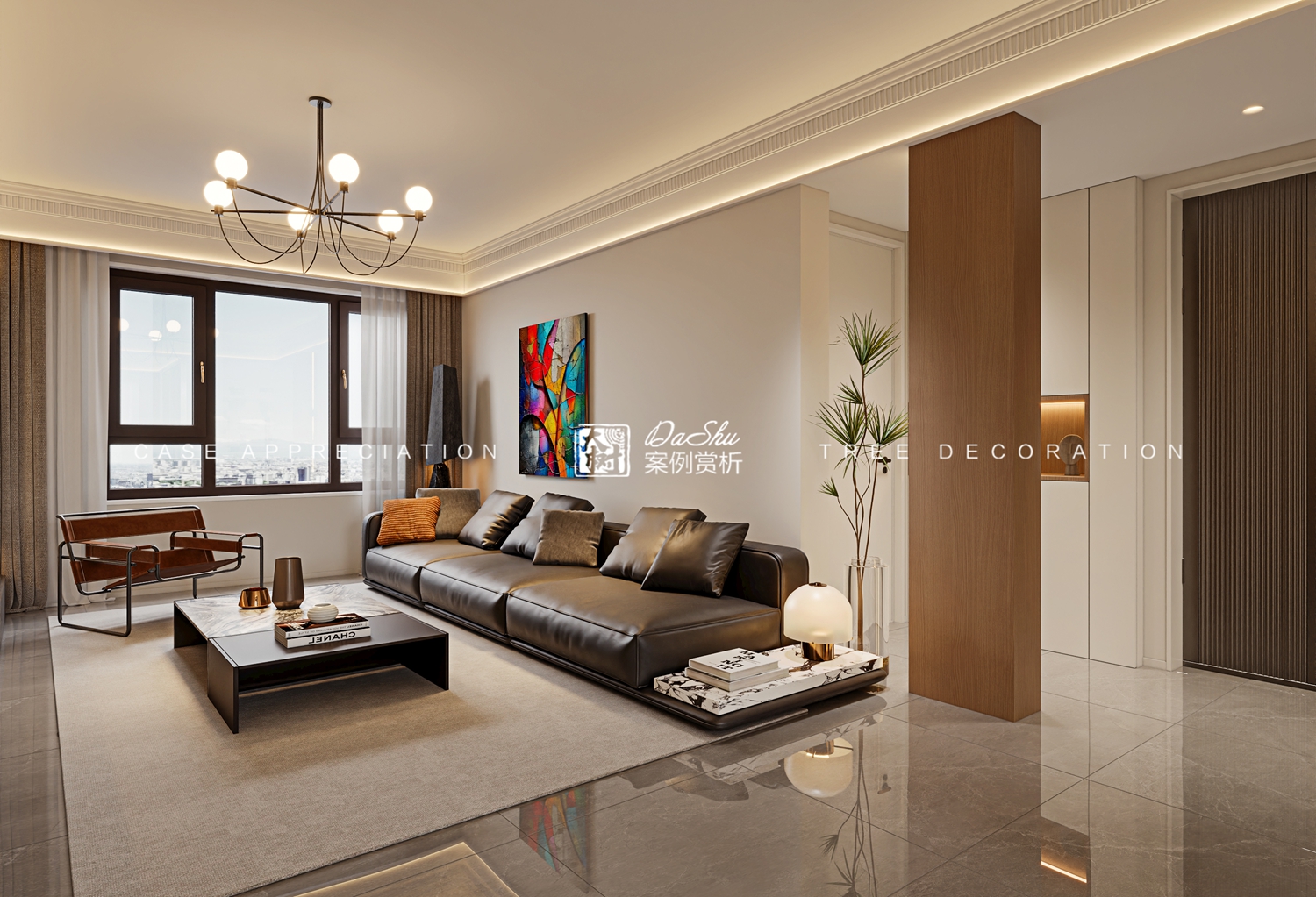 保利城五期80㎡现代风格效果图