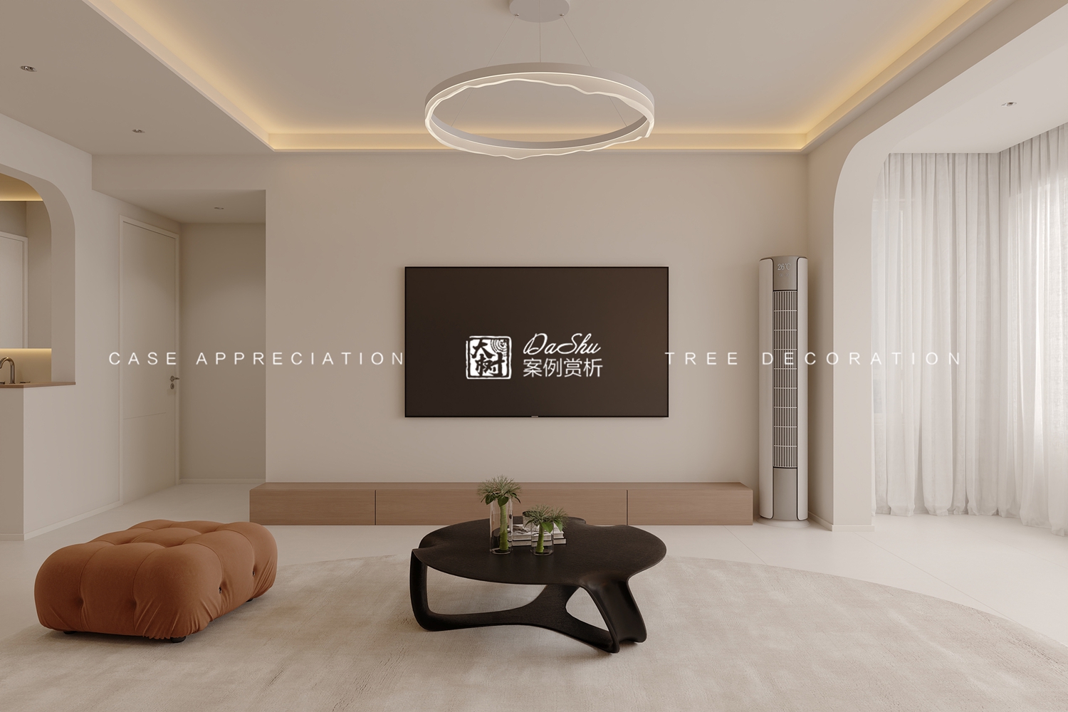 爱达壹号80㎡现代风格效果图