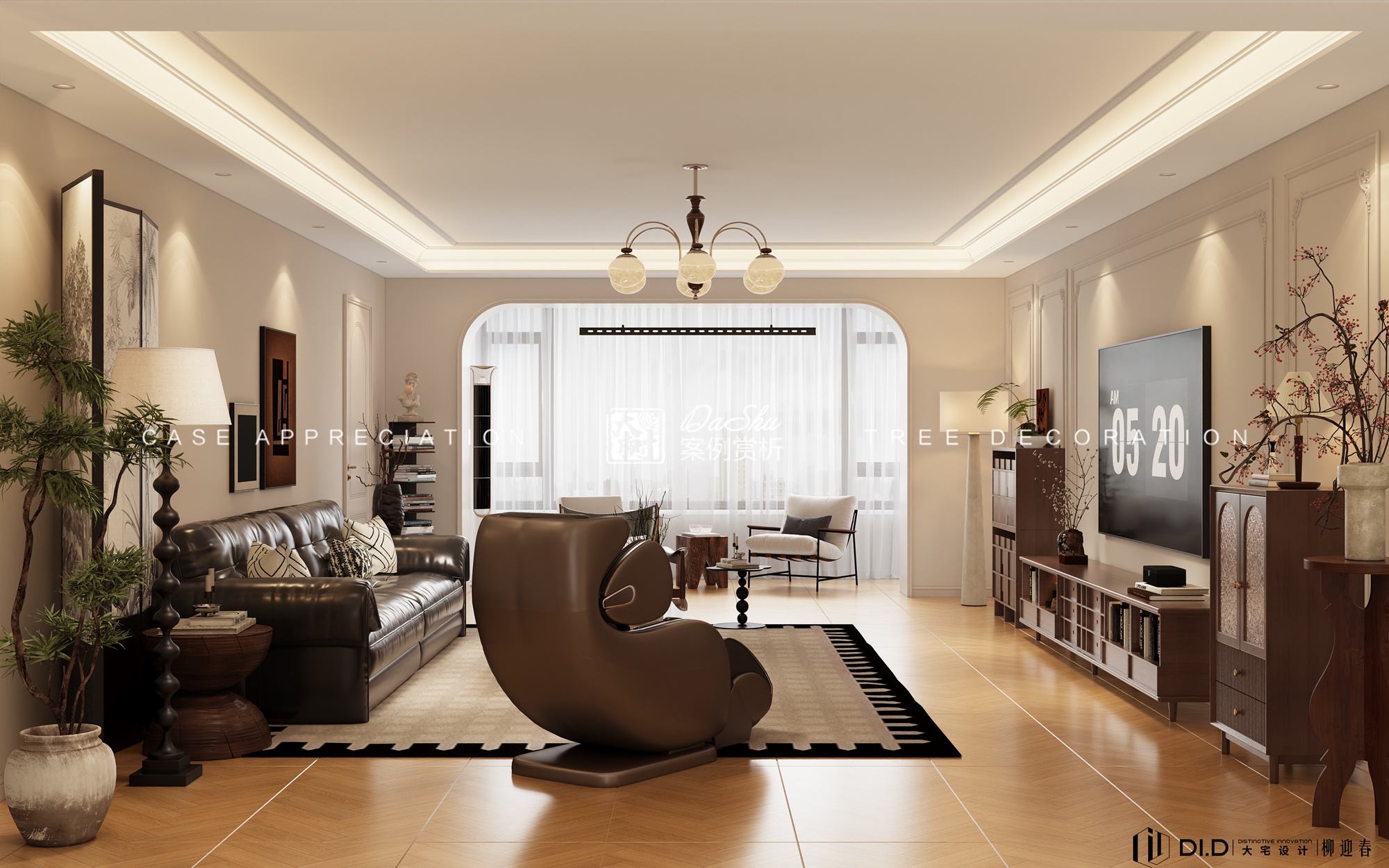 锦江绿色家园178㎡中古风效果图