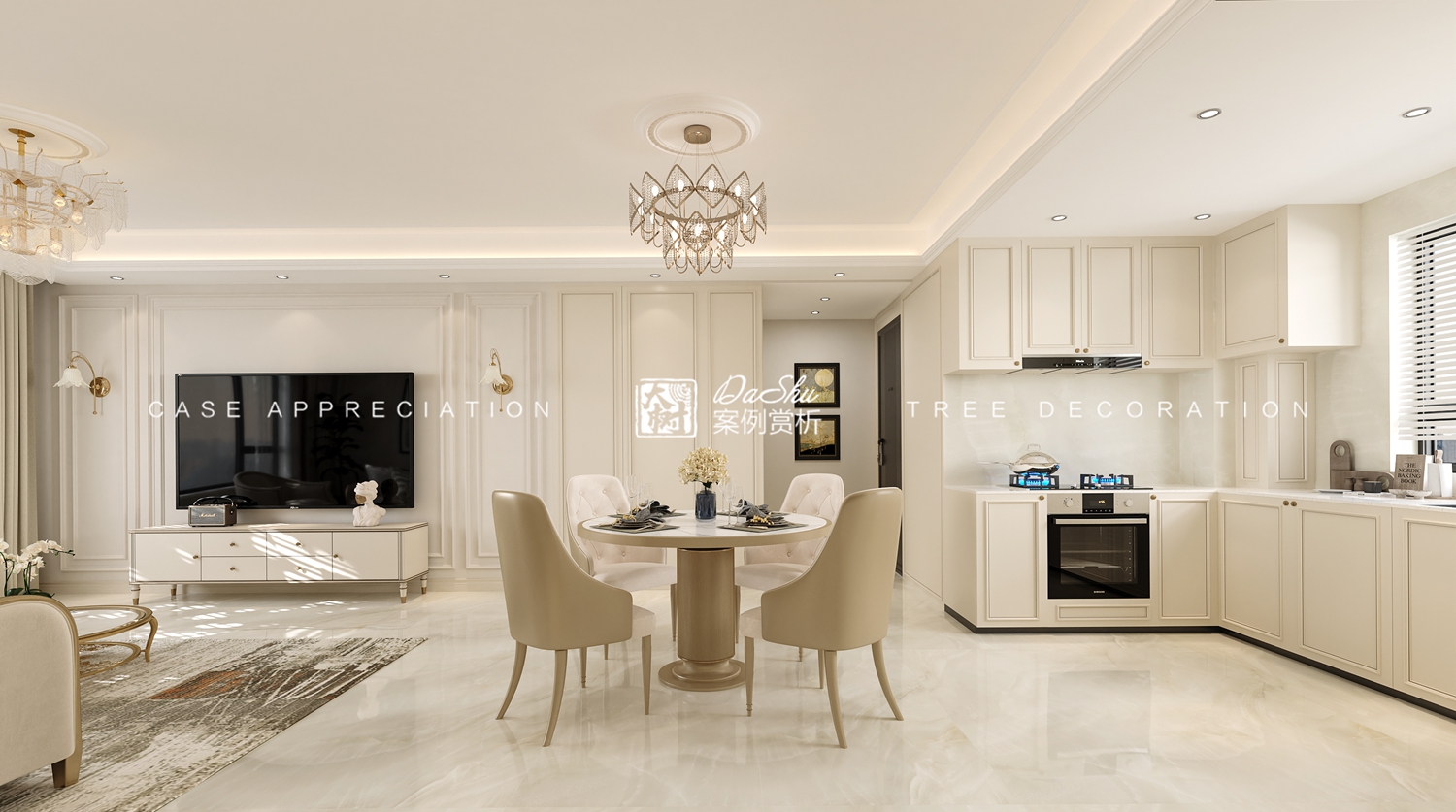  万锦公馆98㎡法式风格效果图