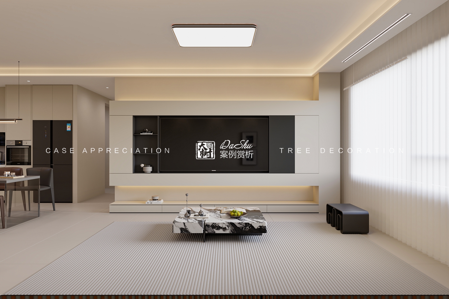 龙创睦邻80㎡现代风格效果图