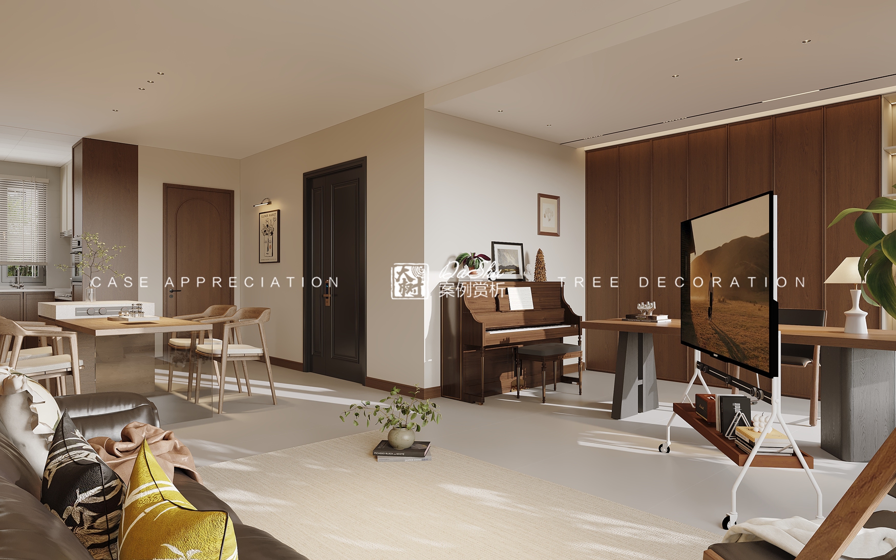 银河壹号136㎡美式风格效果图