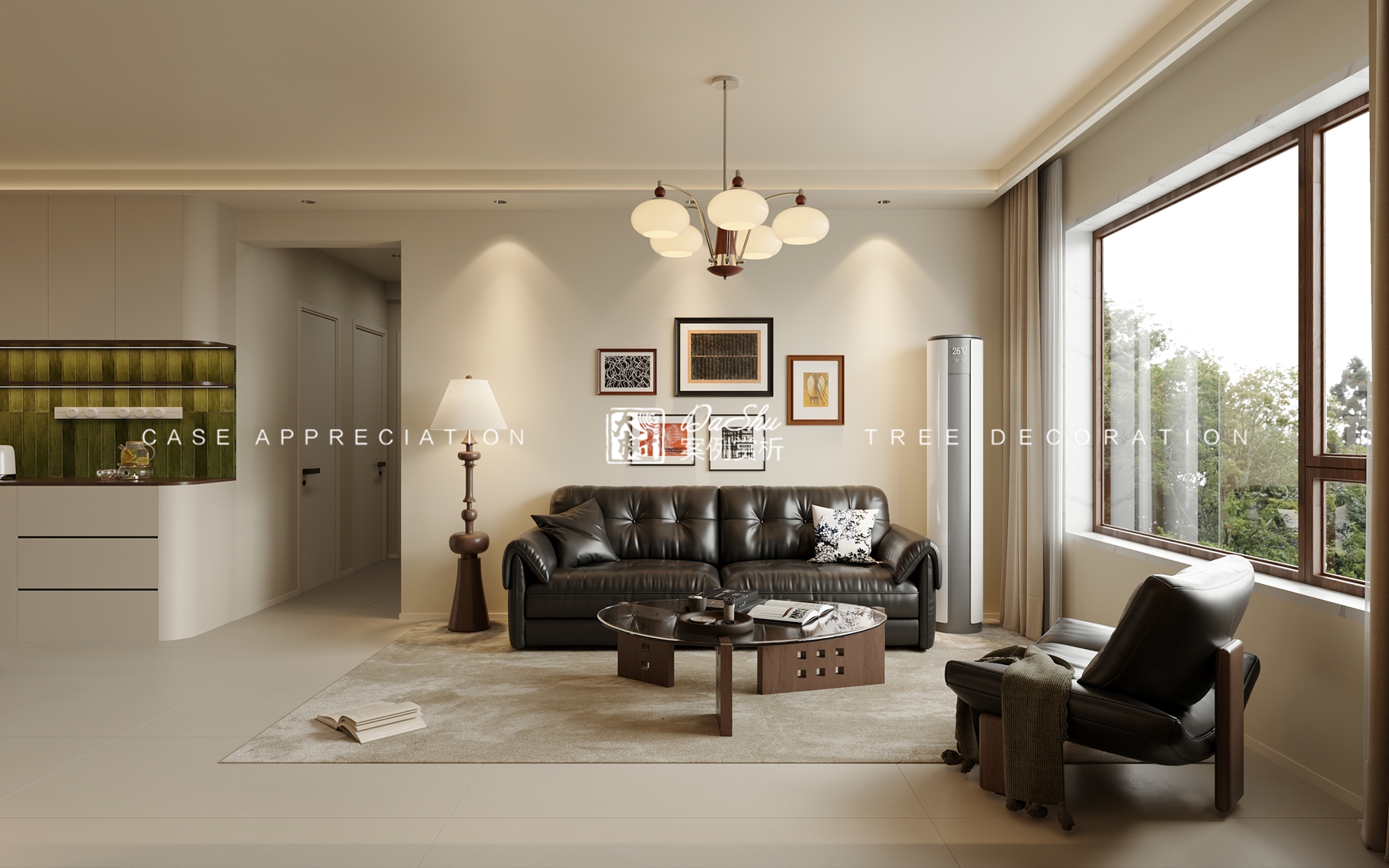 爱达尊御88㎡中古风效果图