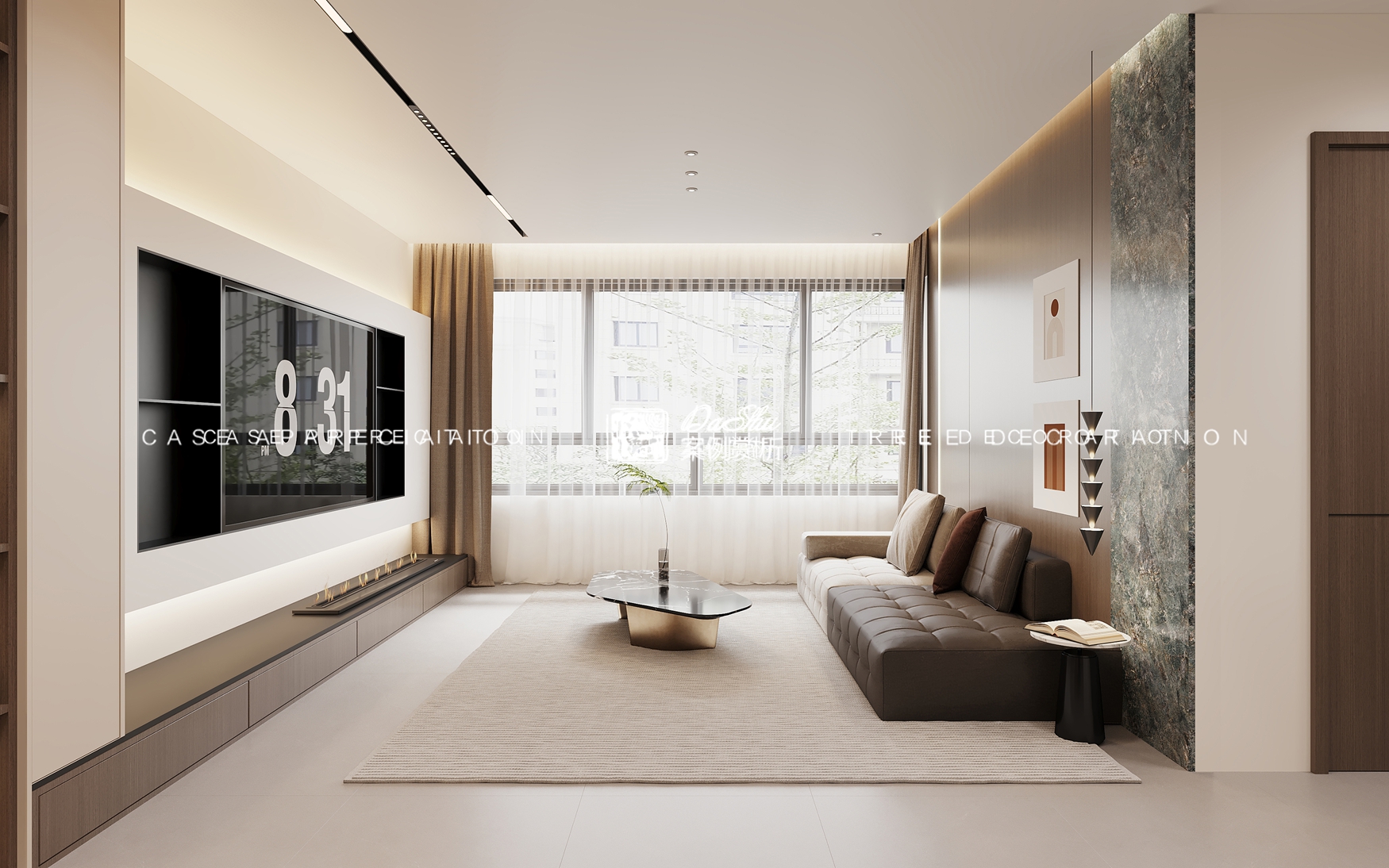 昆仑赋101㎡现代风格效果图